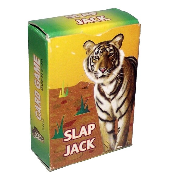 Slap Jack Card Game Miniature Tiger Sports Crisp Children Small Playing Vintage - Picture 1 of 5